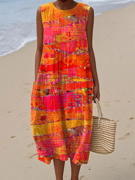 Faye™ Sunset Midi Dress - Effortless Elegance